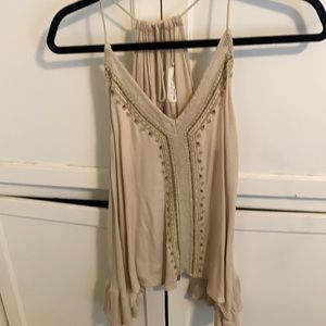 Neutral Tank Top with Embellishment